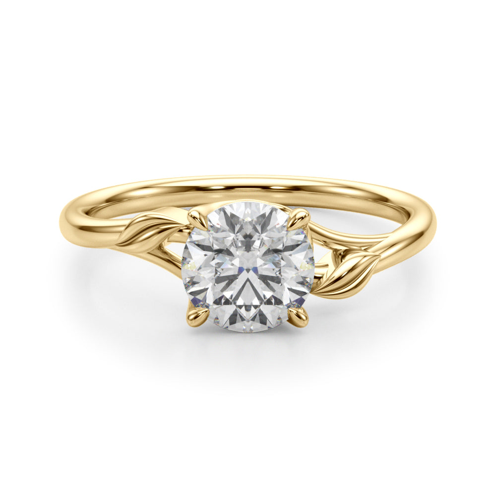 Eden Round Diamond Solitaire Engagement Ring-VIRABYANI